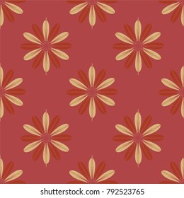 New color seamless pattern with many flower.