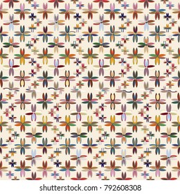 New color seamless pattern with many flower.