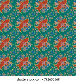 New color seamless pattern with many flower.