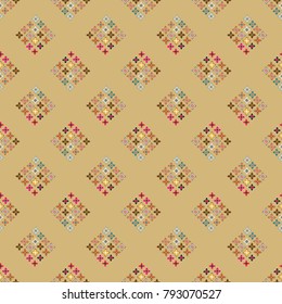 New color seamless pattern with many flower.
