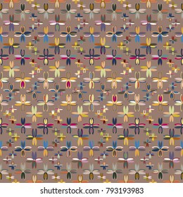 New color seamless pattern with many flower.