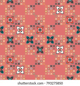 New color seamless pattern with many flower.