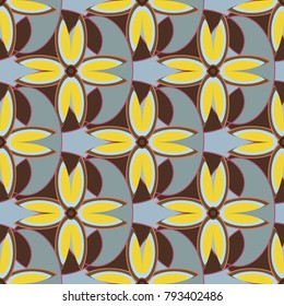 New color seamless pattern with many flower.