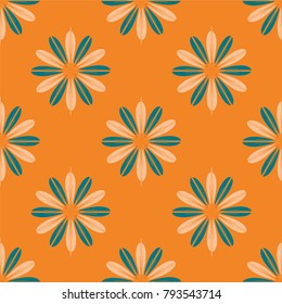 New color seamless pattern with many flower.