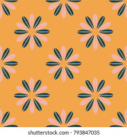 New color seamless pattern with many flower.