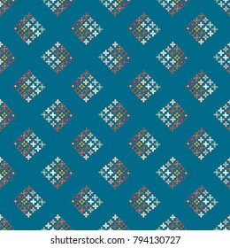 New color seamless pattern with many flower.