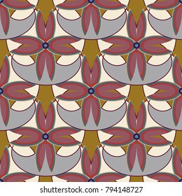 New color seamless pattern with many flower.