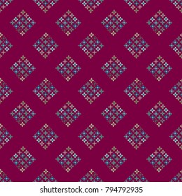 New color seamless pattern with many flower.