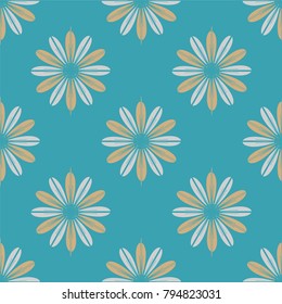 New color seamless pattern with many flower.