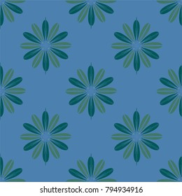 New color seamless pattern with many flower.