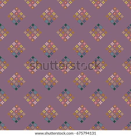 New color seamless pattern with many flower.