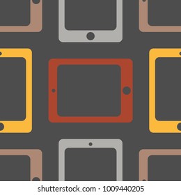 New color seamless pattern with tablet PC.