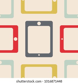 New color seamless pattern with tablet PC.