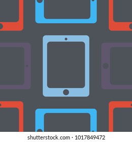 New color seamless pattern with tablet PC.