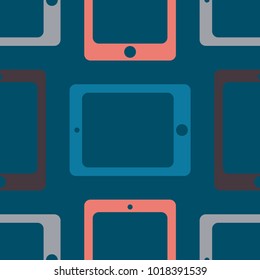 New color seamless pattern with tablet PC.
