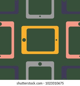 New color seamless pattern with tablet PC.