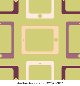 New color seamless pattern with tablet PC.