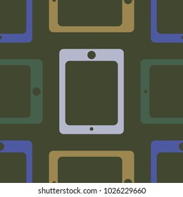 New color seamless pattern with tablet PC.