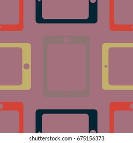 New color seamless pattern with tablet PC.