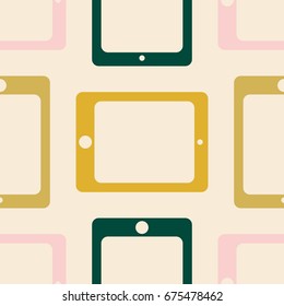 New color seamless pattern with tablet PC.
