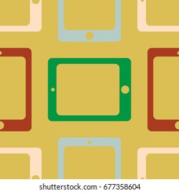 New color seamless pattern with tablet PC.