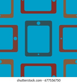New color seamless pattern with tablet PC.