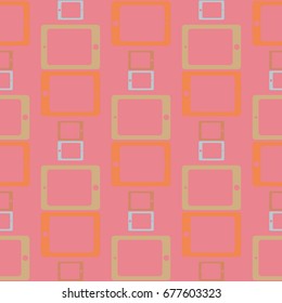 New color seamless pattern with tablet PC.