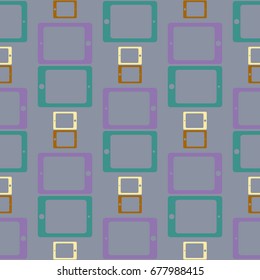 New color seamless pattern with tablet PC.