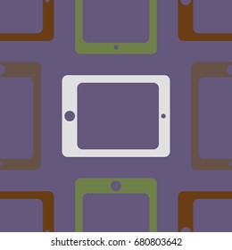 New color seamless pattern with tablet PC.