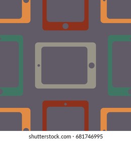 New color seamless pattern with tablet PC.
