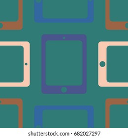 New color seamless pattern with tablet PC.