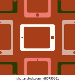 New color seamless pattern with tablet PC.