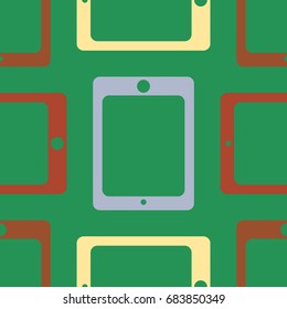 New color seamless pattern with tablet PC.