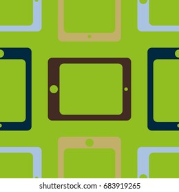 New color seamless pattern with tablet PC.