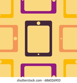 New color seamless pattern with tablet PC.
