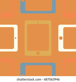 New color seamless pattern with tablet PC.