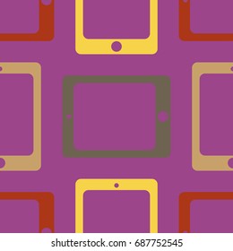 New color seamless pattern with tablet PC.