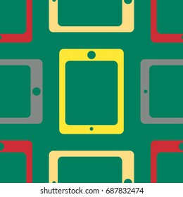 New color seamless pattern with tablet PC.