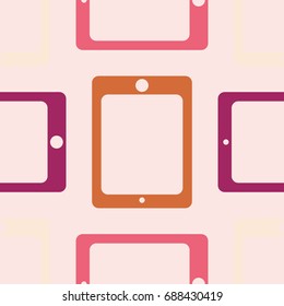 New color seamless pattern with tablet PC.