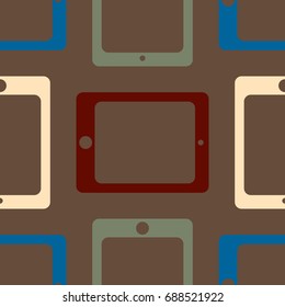 New color seamless pattern with tablet PC.