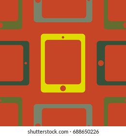 New color seamless pattern with tablet PC.