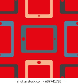 New color seamless pattern with tablet PC.