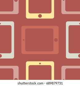 New color seamless pattern with tablet PC.