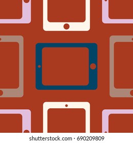 New color seamless pattern with tablet PC.