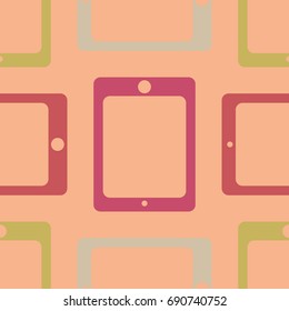 New color seamless pattern with tablet PC.