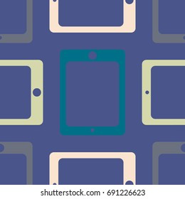 New color seamless pattern with tablet PC.