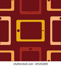 New color seamless pattern with tablet PC.