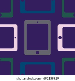 New color seamless pattern with tablet PC.