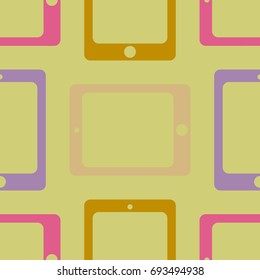 New color seamless pattern with tablet PC.