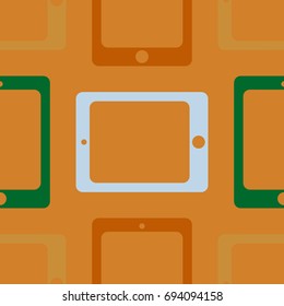 New color seamless pattern with tablet PC.